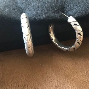 BRIGHTON  silver-tone hoop earrings
